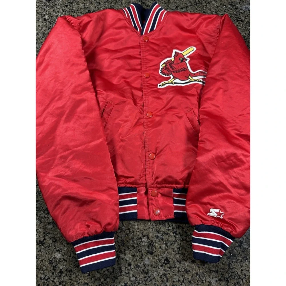 Vintage 90s St. Louis Cardinals Jacket Red MLB Starter Satin  Mens Size M 0022